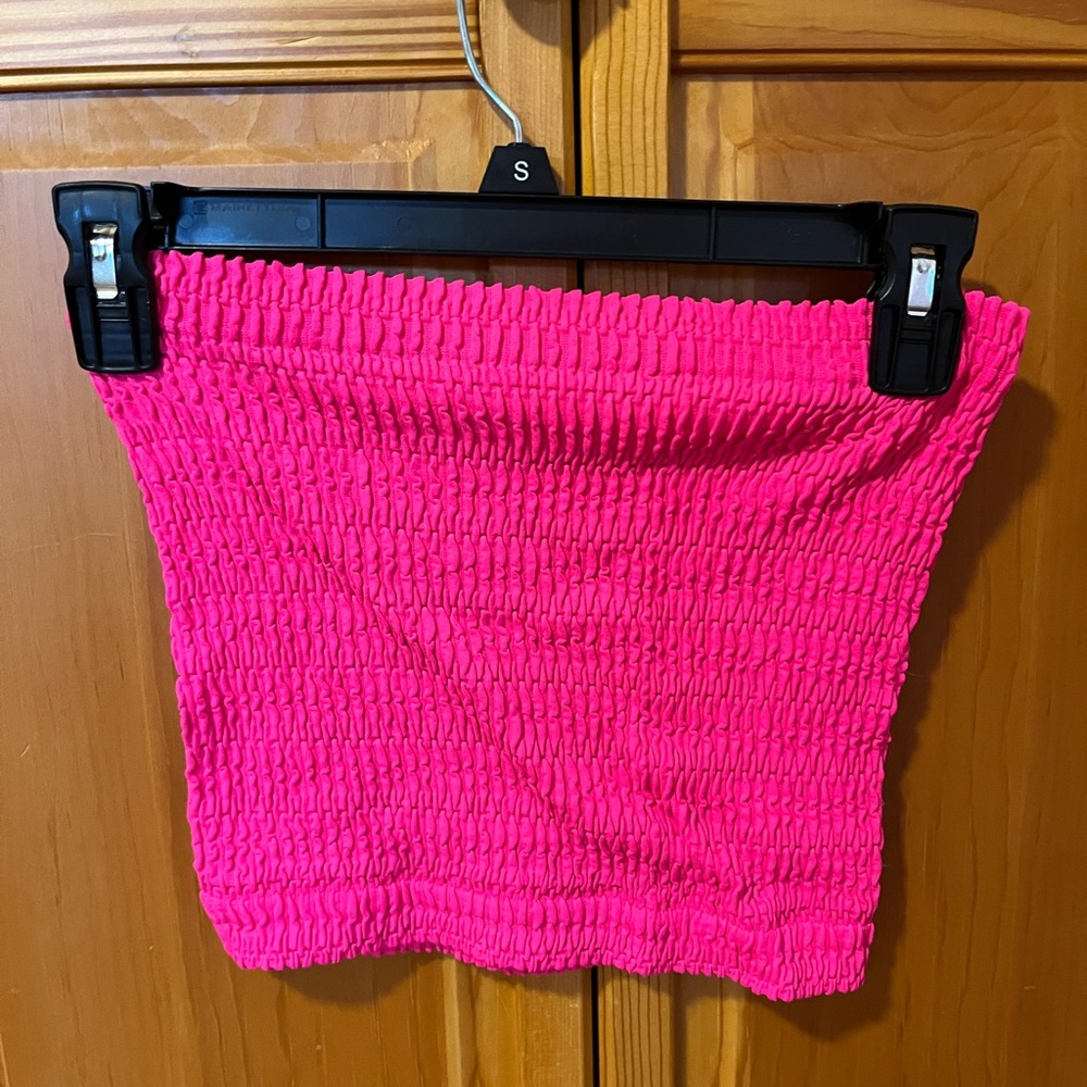 Vibrant Pink Smocked Women's tube top